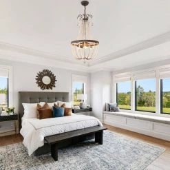 3-Light Black Vintage Wood Beaded Candlestick Chandelier Farmhouse with Adjustable Hanging Chain by Bella Depot -Bella Depot || ULTRALAST GREEN Sales black bella depot chandeliers fc4032 3b 31 1000