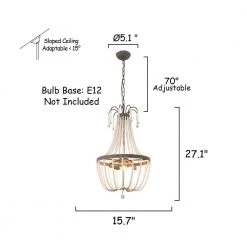 3-Light Black Vintage Wood Beaded Candlestick Chandelier Farmhouse with Adjustable Hanging Chain by Bella Depot -Bella Depot || ULTRALAST GREEN Sales black bella depot chandeliers fc4032 3b fa 1000