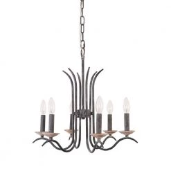 Farmhouse 6-Light Vintage Black French Country Chandelier Candlestick Pendant by Bella Depot -Bella Depot || ULTRALAST GREEN Sales black bella depot chandeliers fc4055 6b c3 1000