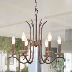 Farmhouse 6-Light Vintage Black French Country Chandelier Candlestick Pendant by Bella Depot -Bella Depot || ULTRALAST GREEN Sales black bella depot chandeliers fc4055 6b fa 1000
