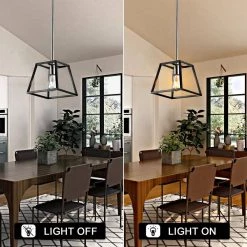 1-Light Black Mini Metal Pendant with Cage Shade kitchen Island Light by Cedar Hill -Bella Depot || ULTRALAST GREEN Sales black cedar hill chandeliers 410306 44 1000