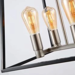 4-Light Square Pendant Light with Black Metal Shade by Cedar Hill -Bella Depot || ULTRALAST GREEN Sales black cedar hill chandeliers 410406 76 1000