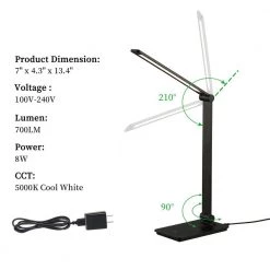 13.4 in. Black LED Trouch Control Table Lamp by Cedar Hill -Bella Depot || ULTRALAST GREEN Sales black cedar hill desk lamps 415602 44 1000