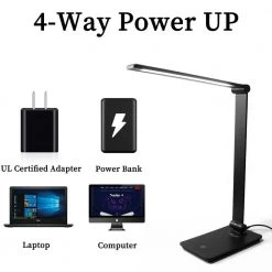 13.4 in. Black LED Trouch Control Table Lamp by Cedar Hill -Bella Depot || ULTRALAST GREEN Sales black cedar hill desk lamps 415602 4f 1000