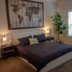 19 in. Black Industrial Iron Desk Lamp with Fabric shade by Cedar Hill -Bella Depot || ULTRALAST GREEN Sales black cedar hill desk lamps 420108 44 1000