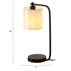 19 in. Black Industrial Iron Desk Lamp with Fabric shade by Cedar Hill -Bella Depot || ULTRALAST GREEN Sales black cedar hill desk lamps 420108 4f 1000