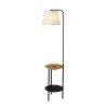 65 in. Black Floor Lamp with USB Ports Wireless Charging and Table by Cedar Hill -Bella Depot || ULTRALAST GREEN Sales black cedar hill floor lamps 415202 64 1000