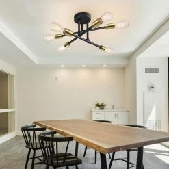 17.5 in. 6-Light Black Sputnik Semi-Flush Mount Ceiling Light by Cedar Hill 10 17.5 in. 6-Light Black Sputnik Semi-Flush Mount Ceiling Light by Cedar Hill -Bella Depot || ULTRALAST GREEN Sales black cedar hill flush mount lights 410819 1f 1000