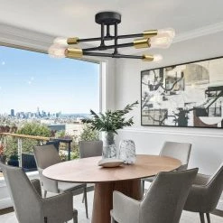 17.5 in. 6-Light Black Sputnik Semi-Flush Mount Ceiling Light by Cedar Hill 9 17.5 in. 6-Light Black Sputnik Semi-Flush Mount Ceiling Light by Cedar Hill -Bella Depot || ULTRALAST GREEN Sales black cedar hill flush mount lights 410819 4f 1000