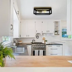 13 in. 1-Light Matte Black Flush Mount Metal Square Cage Ceiling Light Fixture by Cedar Hill 15 13 in. 1-Light Matte Black Flush Mount Metal Square Cage Ceiling Light Fixture by Cedar Hill -Bella Depot || ULTRALAST GREEN Sales black cedar hill flush mount lights 410820 76 1000