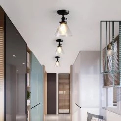 7.3 in. Black Metal Semi-Flush Mount Light with Shade by Cedar Hill 8 7.3 in. Black Metal Semi-Flush Mount Light with Shade by Cedar Hill -Bella Depot || ULTRALAST GREEN Sales black cedar hill flush mount lights 411705 4f 1000