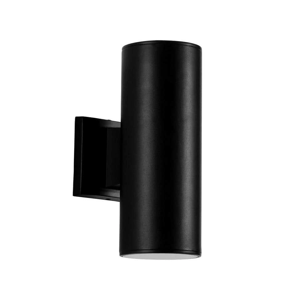 11 in. Cylinder Black LED Outdoor Wall Sconce by Cedar Hill 2 11 in. Cylinder Black LED Outdoor Wall Sconce by Cedar Hill