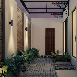 11 in. Cylinder Black LED Outdoor Wall Sconce by Cedar Hill 15 11 in. Cylinder Black LED Outdoor Wall Sconce by Cedar Hill -Bella Depot || ULTRALAST GREEN Sales black cedar hill outdoor sconces 106002 76 1000