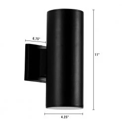 11 in. Cylinder Black LED Outdoor Wall Sconce by Cedar Hill 11 11 in. Cylinder Black LED Outdoor Wall Sconce by Cedar Hill -Bella Depot || ULTRALAST GREEN Sales black cedar hill outdoor sconces 106002 c3 1000