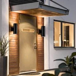 11 in. Cylinder Black LED Outdoor Wall Sconce by Cedar Hill 14 11 in. Cylinder Black LED Outdoor Wall Sconce by Cedar Hill -Bella Depot || ULTRALAST GREEN Sales black cedar hill outdoor sconces 106002 fa 1000