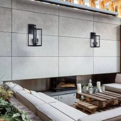 14 in. Black Metal Outdoor Wall Lantern Sconce Light by Cedar Hill 11 14 in. Black Metal Outdoor Wall Lantern Sconce Light by Cedar Hill -Bella Depot || ULTRALAST GREEN Sales black cedar hill outdoor sconces 106202 1f 1000