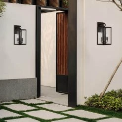 14 in. Black Metal Outdoor Wall Lantern Sconce Light by Cedar Hill 12 14 in. Black Metal Outdoor Wall Lantern Sconce Light by Cedar Hill -Bella Depot || ULTRALAST GREEN Sales black cedar hill outdoor sconces 106202 44 1000