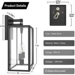 14 in. Black Metal Outdoor Wall Lantern Sconce Light (Set of 2) by Cedar Hill 14 14 in. Black Metal Outdoor Wall Lantern Sconce Light (Set of 2) by Cedar Hill -Bella Depot || ULTRALAST GREEN Sales black cedar hill outdoor sconces 126102 1f 1000