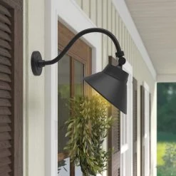 10"LED Black Angle Shade gooseneck Barn light with photocell, 42W, 4000Lumens by Cedar Hill -Bella Depot || ULTRALAST GREEN Sales black cedar hill outdoor sconces 165001 44 1000
