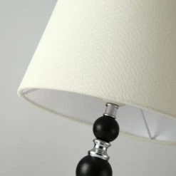 17 in. Black Table Lamp with Fabric Shade by Cedar Hill -Bella Depot || ULTRALAST GREEN Sales black cedar hill table lamps 414302 1f 1000