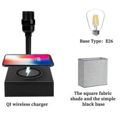 17 in. Black Wireless Charging Table Lamp with USB Port by Cedar Hill -Bella Depot || ULTRALAST GREEN Sales black cedar hill table lamps 415802 4f 1000