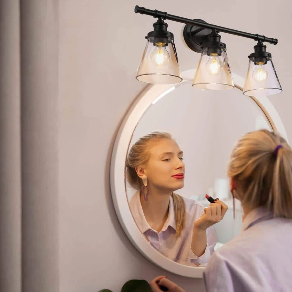 3-Light Black Vanity Light by Cedar Hill 6 3-Light Black Vanity Light by Cedar Hill - Image 4