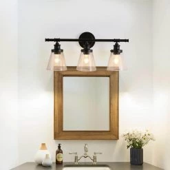 3-Light Black Vanity Light by Cedar Hill 14 3-Light Black Vanity Light by Cedar Hill -Bella Depot || ULTRALAST GREEN Sales black cedar hill vanity lighting 411805 fa 1000