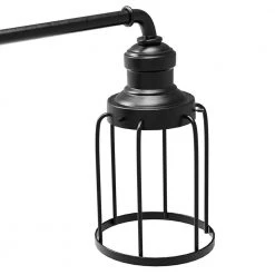24 in. 3-Light Black Industrial Vanity with Metal Cage Wall Sconce by Cedar Hill -Bella Depot || ULTRALAST GREEN Sales black cedar hill vanity lighting 412505 76 1000