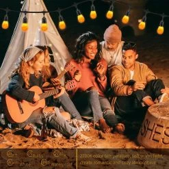 15-Light Outdoor/Indoor 48 ft. Plug-in Globe Bulb Flickering Flame String Light with Remote Decorative Lights by Cedar Hill -Bella Depot || ULTRALAST GREEN Sales black string light cedar hill string lights 108302 c3 1000