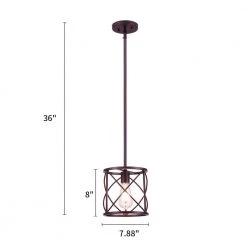 1-Light Brown Stainless Steel Outdoor Lantern Cylinder Pendant by Cedar Hill 12 1-Light Brown Stainless Steel Outdoor Lantern Cylinder Pendant by Cedar Hill -Bella Depot || ULTRALAST GREEN Sales bronze cedar hill outdoor pendant lights 412506 1f 1000