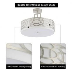 17 in. 4-Light Brushed Nickel Semi-Flush Mount Light by Cedar Hill -Bella Depot || ULTRALAST GREEN Sales brushed nickel cedar hill flush mount lights 418804 1f 1000