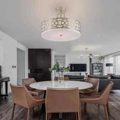 17 in. 4-Light Brushed Nickel Semi-Flush Mount Light by Cedar Hill -Bella Depot || ULTRALAST GREEN Sales brushed nickel cedar hill flush mount lights 418804 4f 1000