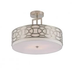 17 in. 4-Light Brushed Nickel Semi-Flush Mount Light by Cedar Hill