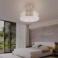 17 in. 4-Light Brushed Nickel Semi-Flush Mount Light by Cedar Hill -Bella Depot || ULTRALAST GREEN Sales brushed nickel cedar hill flush mount lights 418804 76 1000