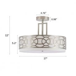 17 in. 4-Light Brushed Nickel Semi-Flush Mount Light by Cedar Hill -Bella Depot || ULTRALAST GREEN Sales brushed nickel cedar hill flush mount lights 418804 fa 1000