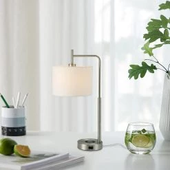 25 in. Touch Indoor Table Lamp with Wireless Charger and USB Ports by Cedar Hill 15 25 in. Touch Indoor Table Lamp with Wireless Charger and USB Ports by Cedar Hill -Bella Depot || ULTRALAST GREEN Sales brushed nickel cedar hill table lamps 417604 76 1000