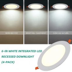 6 in. Tunable CCT Integrated LED White Recessed Trim Down Light (4-Pack) by Cedar Hill 12 6 in. Tunable CCT Integrated LED White Recessed Trim Down Light (4-Pack) by Cedar Hill -Bella Depot || ULTRALAST GREEN Sales cedar hill recessed lighting trims 413401 44 1000