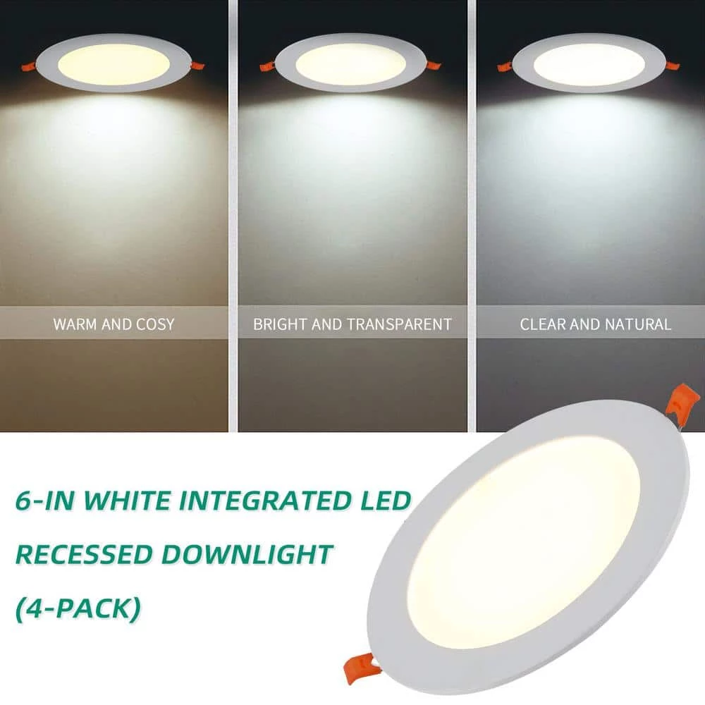 6 in. Tunable CCT Integrated LED White Recessed Trim Down Light (4-Pack) by Cedar Hill 6 6 in. Tunable CCT Integrated LED White Recessed Trim Down Light (4-Pack) by Cedar Hill - Image 5