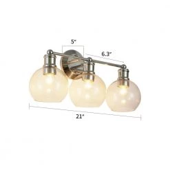 3-Light Bathroom Lighting Fixture Modern Glass Shades Chrome Vanity Lights by Cedar Hill -Bella Depot || ULTRALAST GREEN Sales chrome vanity lightng cedar hill vanity lighting 417305 1f 1000