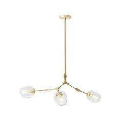 3-Light Clear Modern Linear Chandelier with Gold Adjustable Arms and Glass Shades by Bella Depot 11 3-Light Clear Modern Linear Chandelier with Gold Adjustable Arms and Glass Shades by Bella Depot -Bella Depot || ULTRALAST GREEN Sales clear bella depot chandeliers bd1031 3 tm 4f 1000