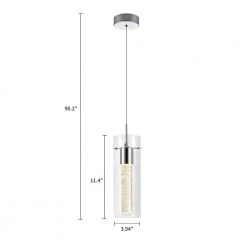 1-Light Glass LED Clear Cylinder Pendant by Cedar Hill -Bella Depot || ULTRALAST GREEN Sales clear cedar hill pendant lights 412005 c3 1000