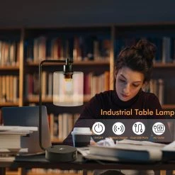 19 in. Clear Table Lamp with Wireless Charger and Glass Shade by Cedar Hill 12 19 in. Clear Table Lamp with Wireless Charger and Glass Shade by Cedar Hill -Bella Depot || ULTRALAST GREEN Sales clear cedar hill table lamps 414802 1f 1000