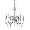 Farmhouse 6-Light Distressed White Candle Chandelier Cottage Drops Pendant Light by Bella Depot -Bella Depot || ULTRALAST GREEN Sales distressed white bella depot chandeliers fc4005 64 1000