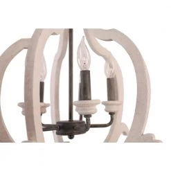 5-Light Distressed White Cottage Chic Chandelier Candle Style Pendant with Adjustable Chain by Bella Depot -Bella Depot || ULTRALAST GREEN Sales distressed white bella depot chandeliers fc4041 5w 66 1000