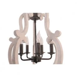 5-Light White Modern Farmhouse Distressed Adjustable Chandelier Candle Style Pendant by Bella Depot -Bella Depot || ULTRALAST GREEN Sales distressed white bella depot chandeliers fc4043 5w 66 1000