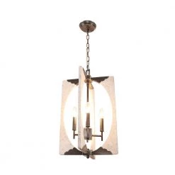 4-Light Distressed White Modern Farmhouse Rectangular Wood Chandelier with Adjustable Hanging Chain by Bella Depot -Bella Depot || ULTRALAST GREEN Sales distressed white bella depot chandeliers fc4045 4w 1f 1000