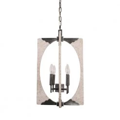 4-Light Distressed White Modern Farmhouse Rectangular Wood Chandelier with Adjustable Hanging Chain by Bella Depot -Bella Depot || ULTRALAST GREEN Sales distressed white bella depot chandeliers fc4045 4w c3 1000