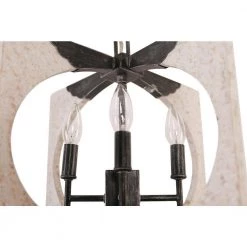 Modern Farmhouse 4-Light Distressed White Rectangular Frame Candlestick Wood Chandelier with Adjustable Hanging Chain by Bella Depot -Bella Depot || ULTRALAST GREEN Sales distressed white bella depot chandeliers fc4046 4w 66 1000