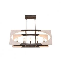 5-Light Distressed White Modern Farmhouse Wood Island Chandelier Adjustable Linear Rectangular Pendant by Bella Depot -Bella Depot || ULTRALAST GREEN Sales distressed white bella depot chandeliers fc4047 5w 1f 1000