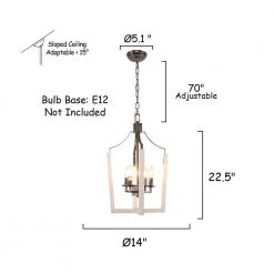 Modern Farmhouse 4-Light Distressed White Chandelier Candle Style Square Pendant by Bella Depot -Bella Depot || ULTRALAST GREEN Sales distressed white bella depot chandeliers fc4049 4w 76 1000